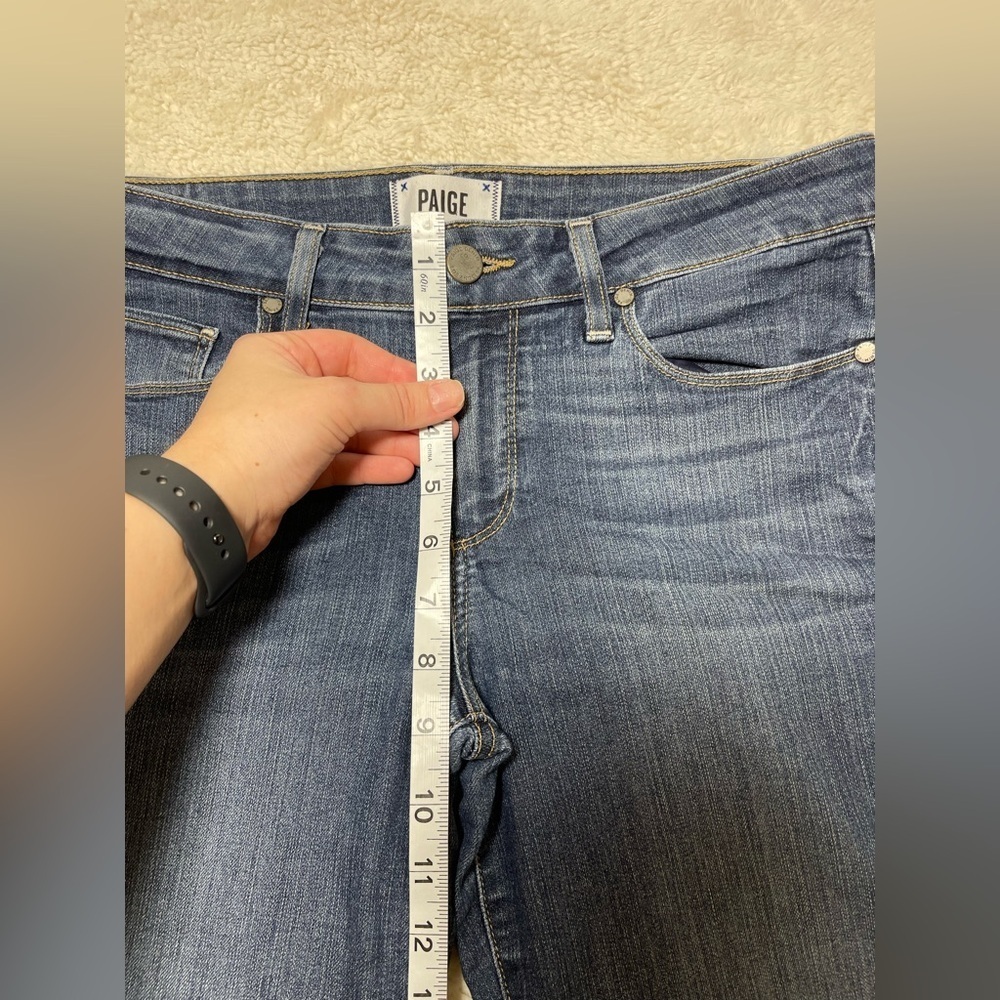 PAIGE Kylie Crop Jeans Size 30 Mid Rise Skinny Crop Blue Denim - Picture 8 of 8